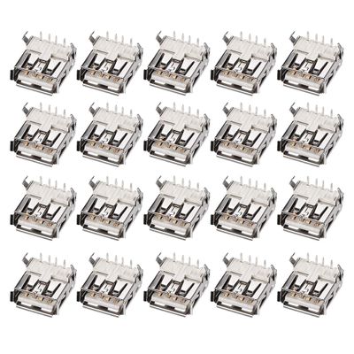 uxcell PCB USB Connector Type-A 2.0 Female Jack 90 Degree Horizontal Insert 20pcs