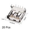 uxcell PCB USB Connector Type-A 2.0 Female Jack 90 Degree Horizontal Insert 20pcs view 2