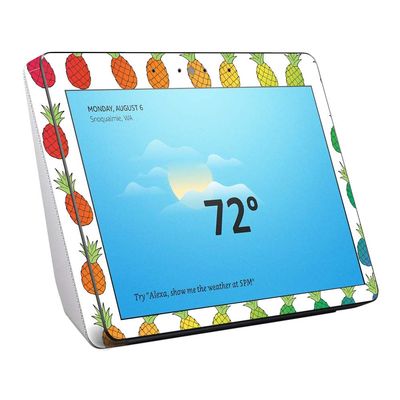 MightySkins Skin Compatible with Amazon Echo Show (2nd Gen) - Rainbow Pineapples | Protective, Durable, and Unique Vinyl Decal wrap Cover | Easy to Apply, Remove, and Change Styles | Made in The USA