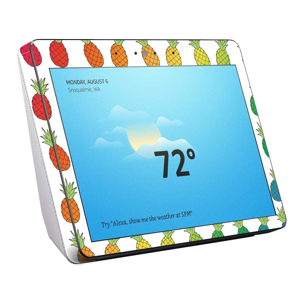 MightySkins Skin Compatible with Amazon Echo Show (2nd Gen) - Rainbow Pineapples | Protective, Durable, and Unique Vinyl Decal wrap Cover | Easy to Apply, Remove, and Change Styles | Made in The USA