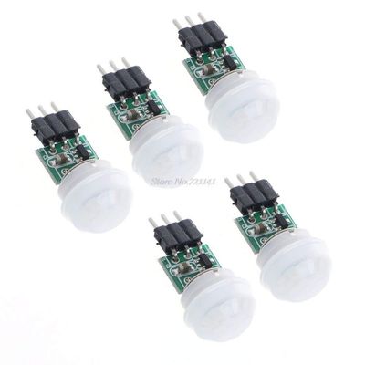 5 x Mini IR Infrared Pyroelectric PIR Body Motion Human Sensor Detector Module