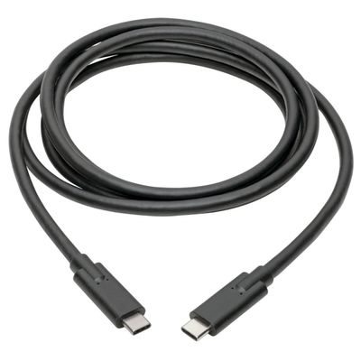 Tripp Lite USB-C to USB Type-C Cable, USB 3.2 Gen 1, 5A / 100W Charging, 5 Gbps Data, Thunderbolt 3 Compatible, Black, 6 Feet / 1.8 Meters, 3-Year Warranty (U420-006-5A)