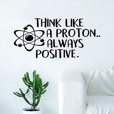 Boop Decals Think Like A Proton Wall Decal Sticker Vinyl Art Bedroom Living Room Decor Decoration Teen Quote Inspirational Boy Girl Science Atom School Class Teacher Student Smart Positive Funny