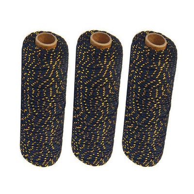 3 Rolls 2mm Two-Color Gold Wire Combined Cotton Thread 109 Yards/Roll String Rope for Gardening Decoration DIY Crafts and Gift Wrapping (Gold Wire + Black)