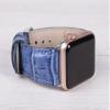 Croco Pattern Blue Leather Band for Apple Watch view 2
