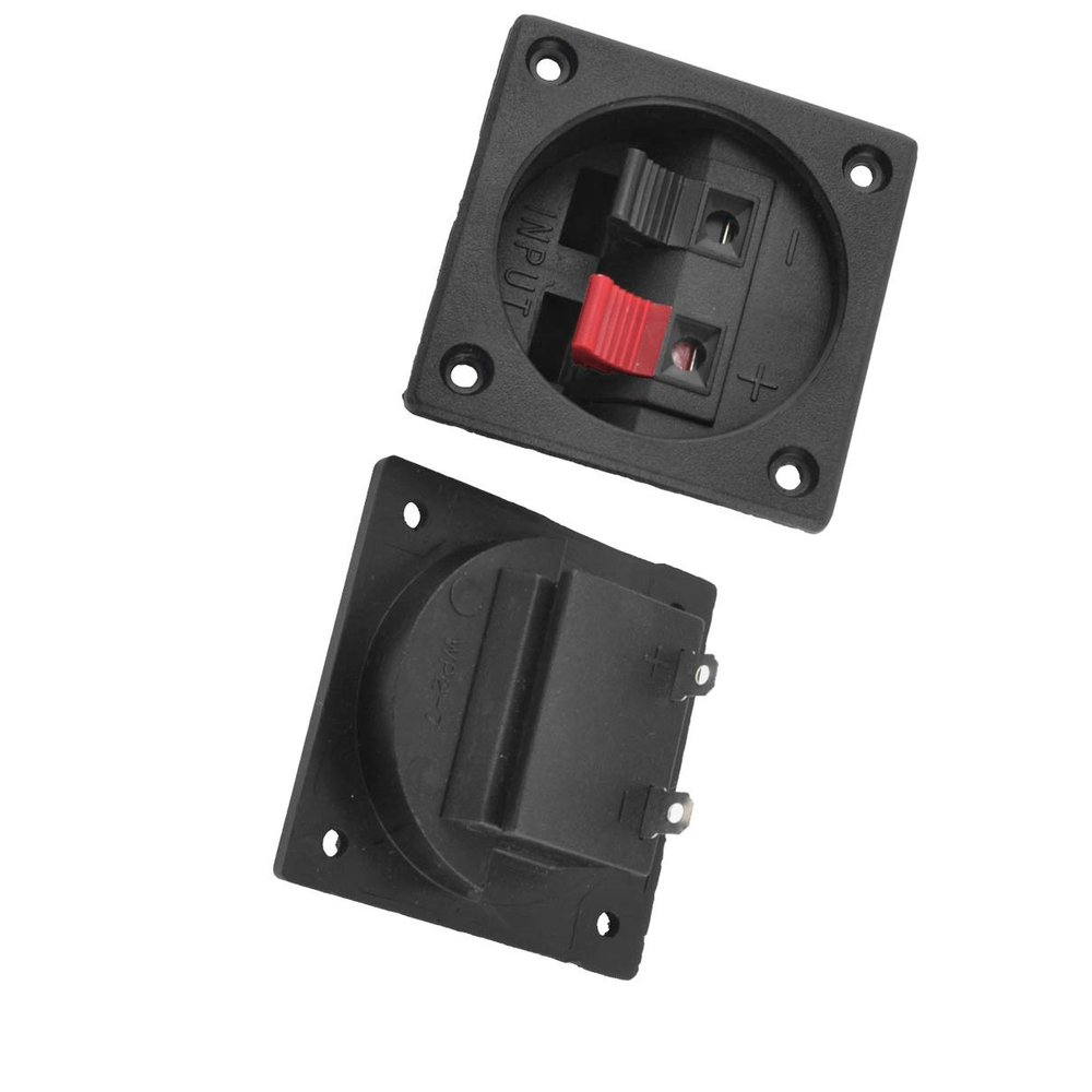Aexit 2 PCS Cables & Interconnects Push in Type Horizontal Plastic Shell Speaker Power Cables Terminals Plate