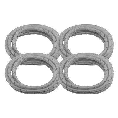 4 Pack BarberMate Premium 8' Cord Cover Prevents Cord Tangling - Silver