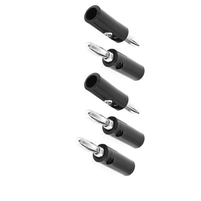 Aexit 5 Pcs Audio & Video Accessories Black Audio Speaker 6mm Cable Connecting Screw Type Connectors & Adapters Banana Plug