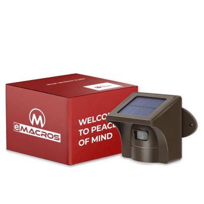 eMACROS Single Solar Sensor Incompatible with Pre-2022 Versions 1/2 Mile Long Range Motion Sensor for Long Driveways, Homes & Large Properties, Outdoor Weatherproof Security Alert System