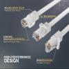 CableLeader 6ft White Cat6a 500 MHz UTP Snagless Ethernet Network Patch Cable view 2