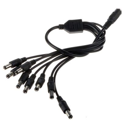 yan 40CM 8CH 8 Channel Power Supply Splitter for BNC Security Q-See Cable Cord Black
