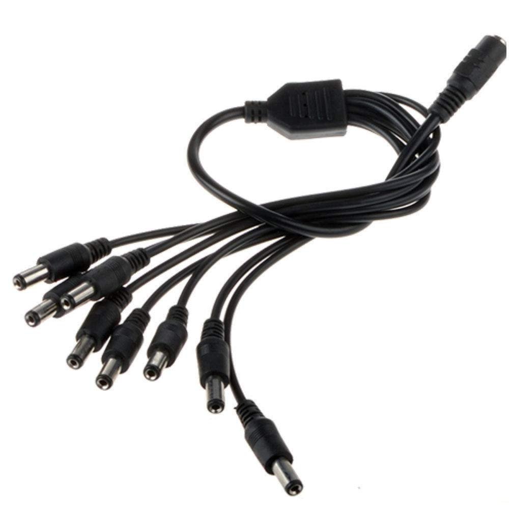 yan 40CM 8CH 8 Channel Power Supply Splitter for BNC Security Q-See Cable Cord Black