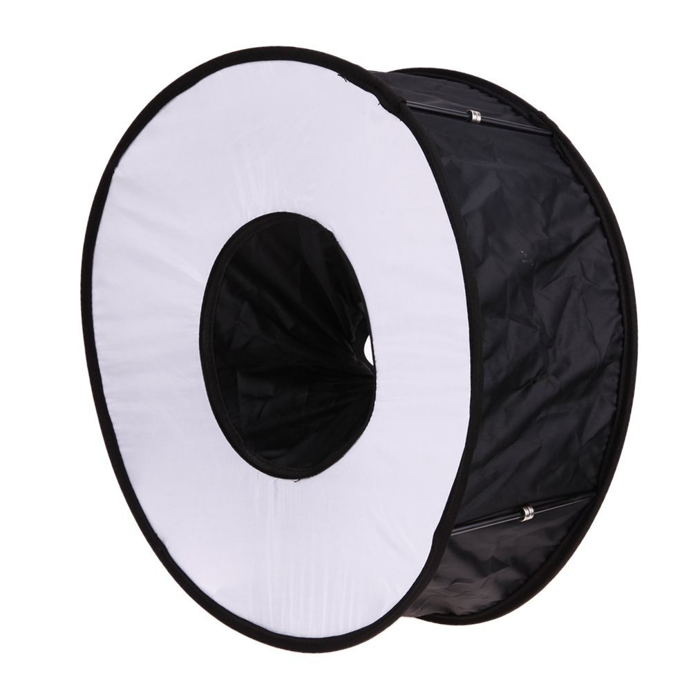Portable 45CM Round Ring Flash Diffuser Speedlite Softbox Flash Light Foldable for Canon Nikon Speedlight