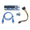 PCI Express PCIE PCI-E Riser Card Molex 6Pin to SATA 1X 16X USB3.0 Extender Adapter for Mining Miner view 1