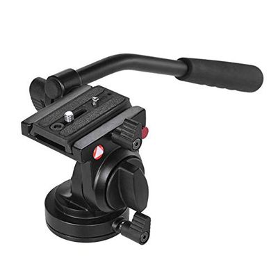 Aluminum Alloy Video Camera Tripod Fluid Drag Pan Head with Sliding Plate 1 4 3 8 Screws for DSLR Camera