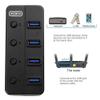 Portable 4 Ports USB 3.0 Adapter ABS Black Hub High Speed Extender Splitter Switchable USB hab Adaptor view 3