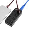Portable 4 Ports USB 3.0 Adapter ABS Black Hub High Speed Extender Splitter Switchable USB hab Adaptor view 4
