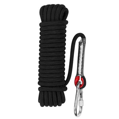 Aoneky Outdoor 10mm 32ft Static Utility Rope, Heavy Duty Polyester Rope for Pulling, Rigging, Tree Work & Hunting, Gym Fitness, 2000LB Tensile Strength, Black