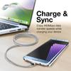 BoxWave Cable Compatible with Kyocera Cadence LTE - Micro USB DuraCable, Braided Micro USB Charging Cable - Space Grey view 3