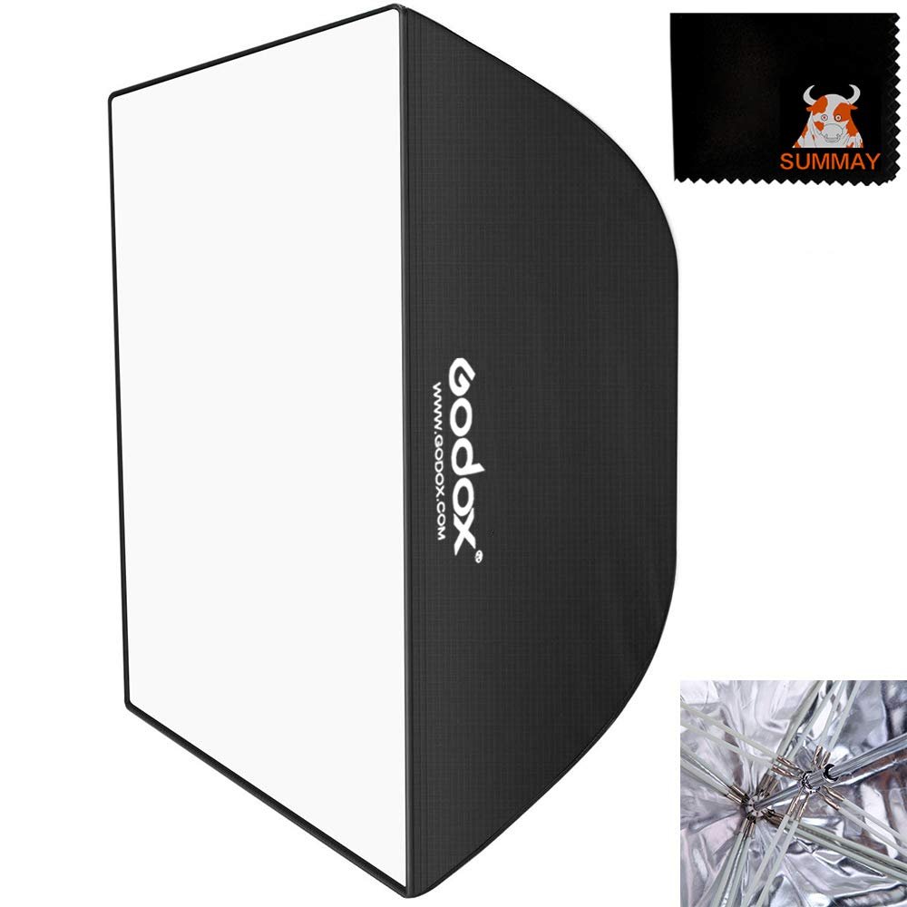 Godox 24" x 35"/ 60cm x 90cm Umbrella Rectangle Portable Softbox Reflector for Studio Photography Speedlite Flash (60X90cm Softbox)