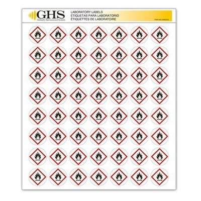 GHS Safety GHS1212, 1" Flame Hazard Pictogram Label, 4 Pads of 1120 pcs