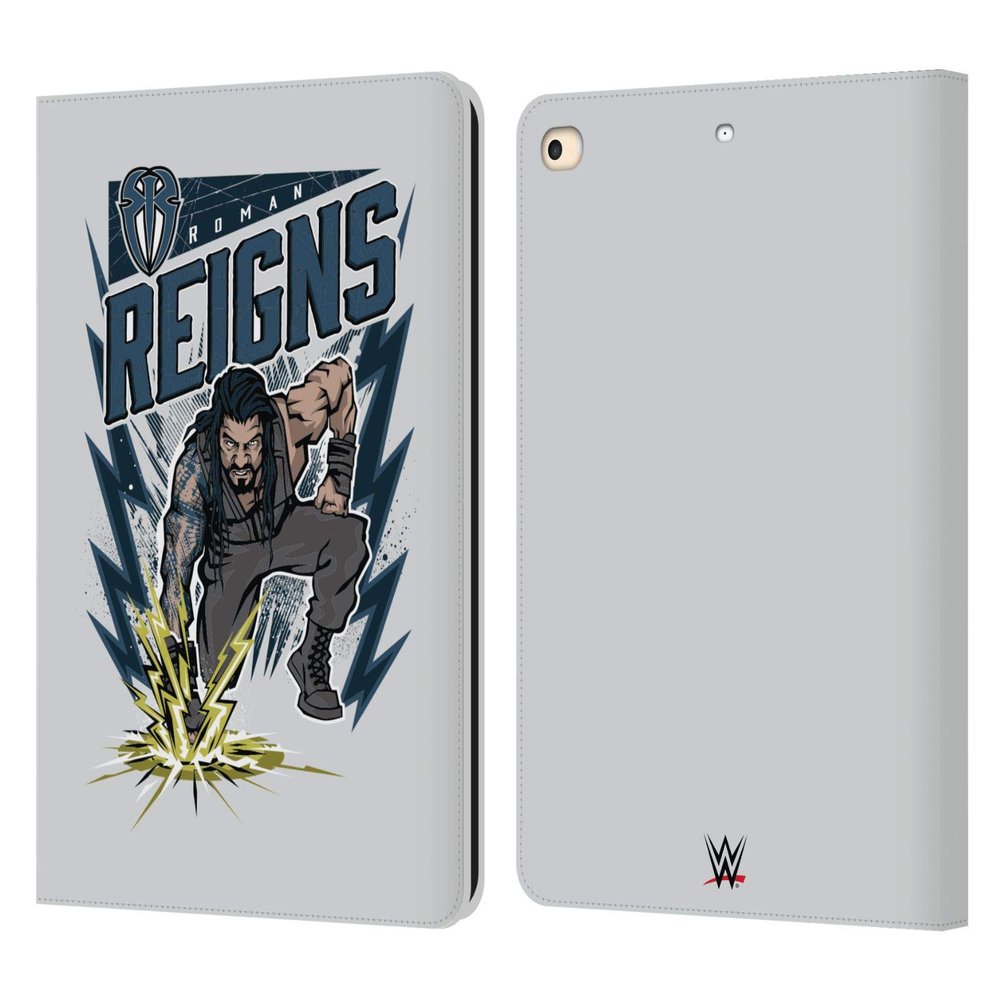 Head Case Designs Officially Licensed WWE Reigns Roman Reigns Leather Wallet Case Compatible with Apple iPad 9.7 2017 / iPad 9.7 2018