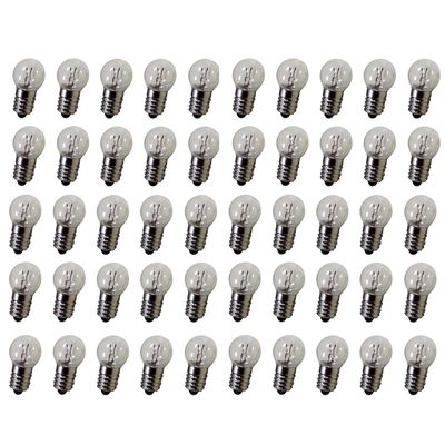 GutReise DC 50pcs E10 12V 0.3A Warm White Bulb Light Bulbs Miniature Screw Base (12V)