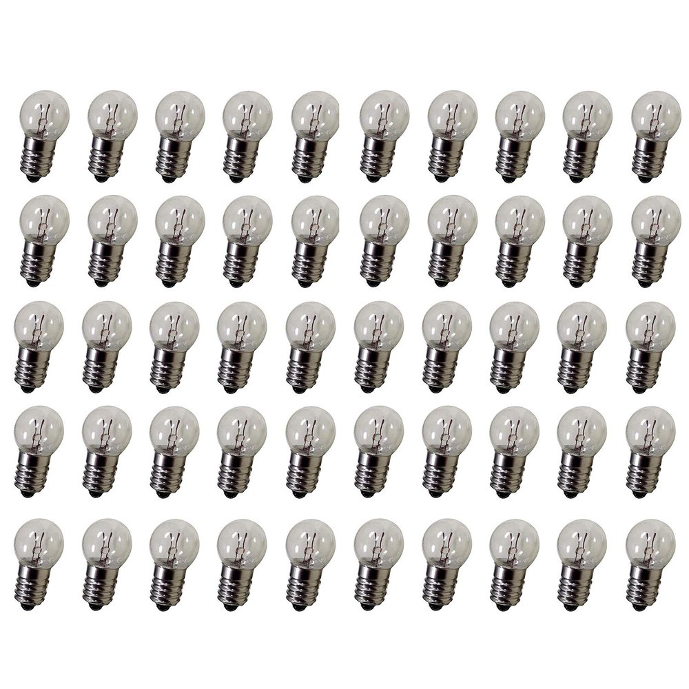 GutReise DC 50pcs E10 12V 0.3A Warm White Bulb Light Bulbs Miniature Screw Base (12V)
