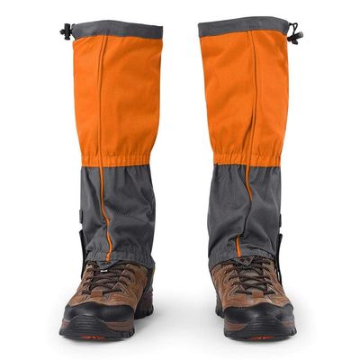 Dioche Gaiter Shoes Cover, Outdoor Waterproof Sports Climbing Hiking Legging Gaiters Shoe Boots Cover for Adult(1 Pair)(Orange)