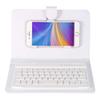 Bluetooth Keyboard with Portfolio Flip Leather Case Cover Detachable Keyboard for 4.5'' 6.8'' iOS, Android and Smart Phones White view 1