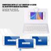 Bluetooth Keyboard with Portfolio Flip Leather Case Cover Detachable Keyboard for 4.5'' 6.8'' iOS, Android and Smart Phones White view 2