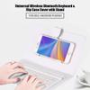 Bluetooth Keyboard with Portfolio Flip Leather Case Cover Detachable Keyboard for 4.5'' 6.8'' iOS, Android and Smart Phones White view 3