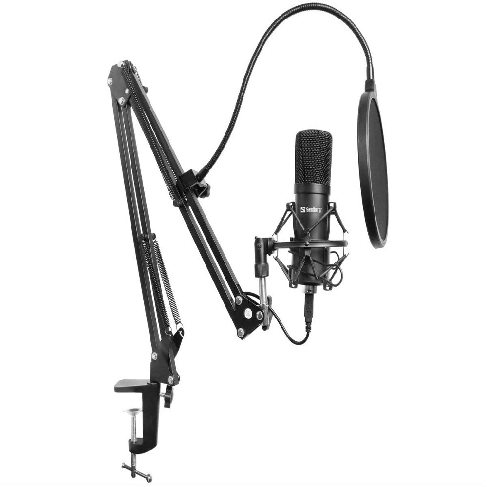 Sandberg Streamer USB Microphone Kit, 126-07, Studio Microphone, Unidirectional, 24-bit, 96kHz