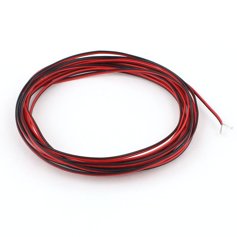 Aexit 5M 24AWG Electrical Boxes, Conduit & Fittings 0.2mm2 Red Black Dual Core Cable Wire for Car Electrical Boxes Auto Speaker