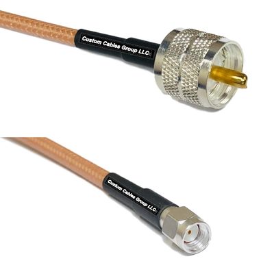 1 Foot RG142 PL259 UHF Male to RP-SMA Male RF Coaxial Cable