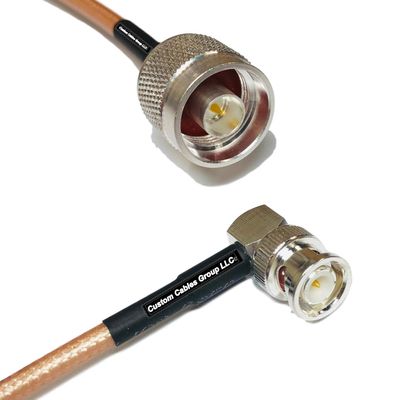 10 feet RG142 N Male to BNC Male Angle RF Coaxial Cable