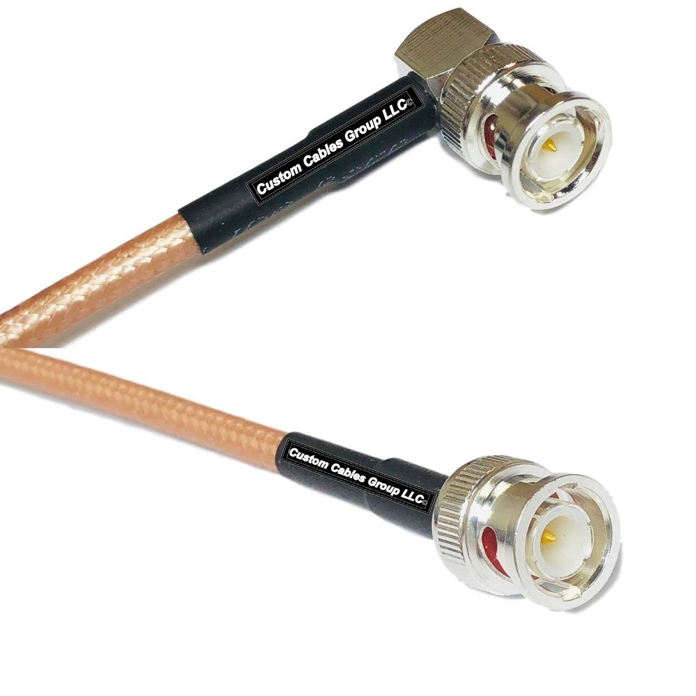 1 Foot RG142 BNC Male Angle to BNC Male RF Coaxial Cable