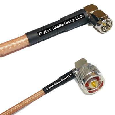 10 feet RG142 SMA Male Angle to N Male Angle RF Coaxial Cable