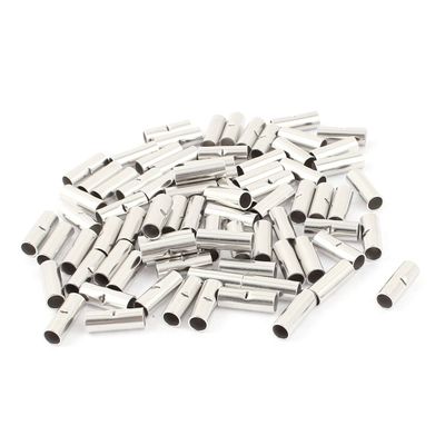 Aexit 50Pcs BN5 Audio & Video Accessories Uninsulated Butt Connectors Terminal for 12-10 Connectors & Adapters A.W.G Wire
