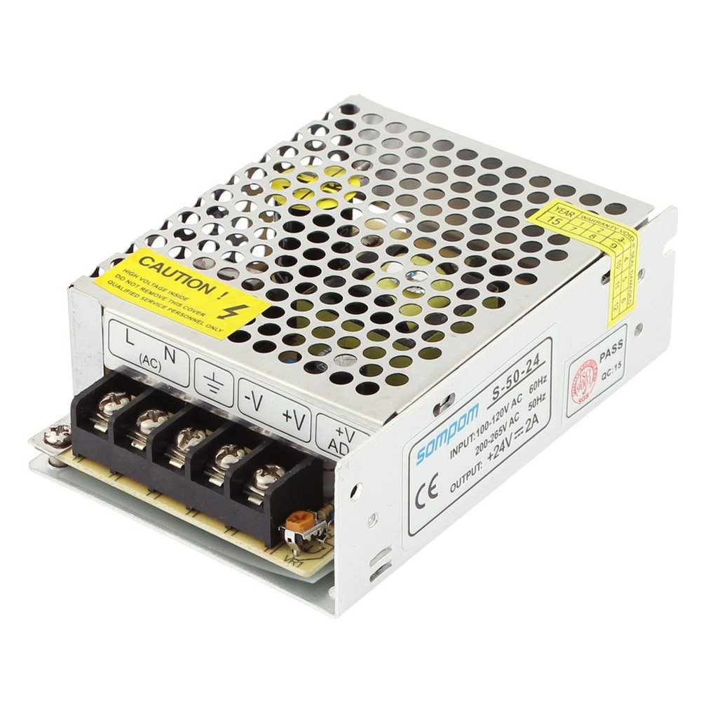 Aexit AC 100V-120V Power Protection to DC 24V 2A Alloy Housing LED Switching Uninterrupted Power Supply (UPS) Power Supply