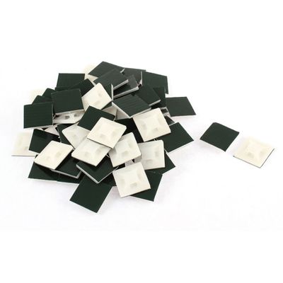 Aexit 60Pcs 20mmx20mmx5mm Cables & Interconnects Plastic Self-Adhesive Cable Wire Tie Power Cables Mount Clip
