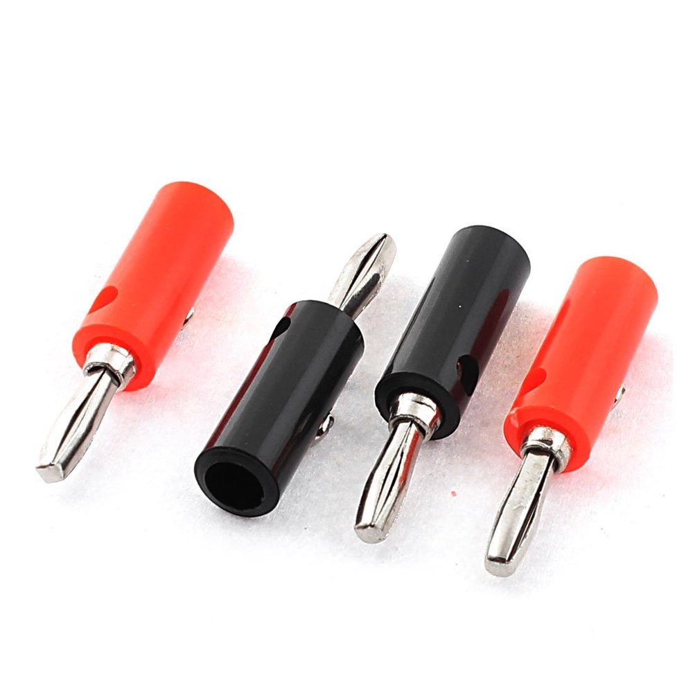 Aexit Audio Speaker Cables & Interconnects Cable Wire 4mm Banana Connector Adapter Black Red Power Cables 2 Pairs