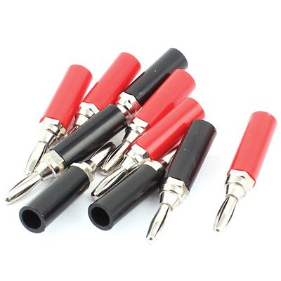 Aexit 10 Pcs Cables & Interconnects 4mm Plated Speaker Wire Cable Banana Connector Power Cables Red Black
