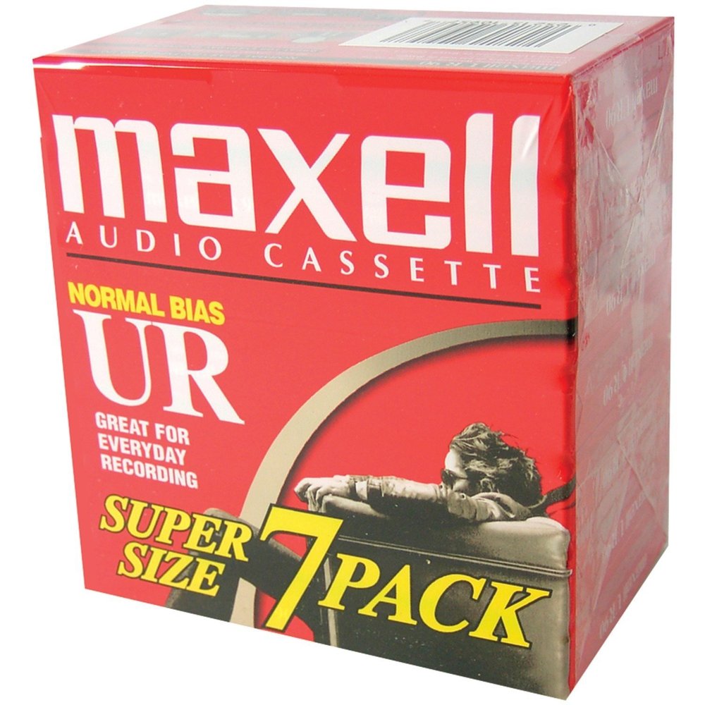 Maxell 108575 Optimally Designed for Voice Recording Brick Packs with Low Noise Surface - 90 Minute Audio Cassettes, 7 Tapes Per Pack (2-Pack)
