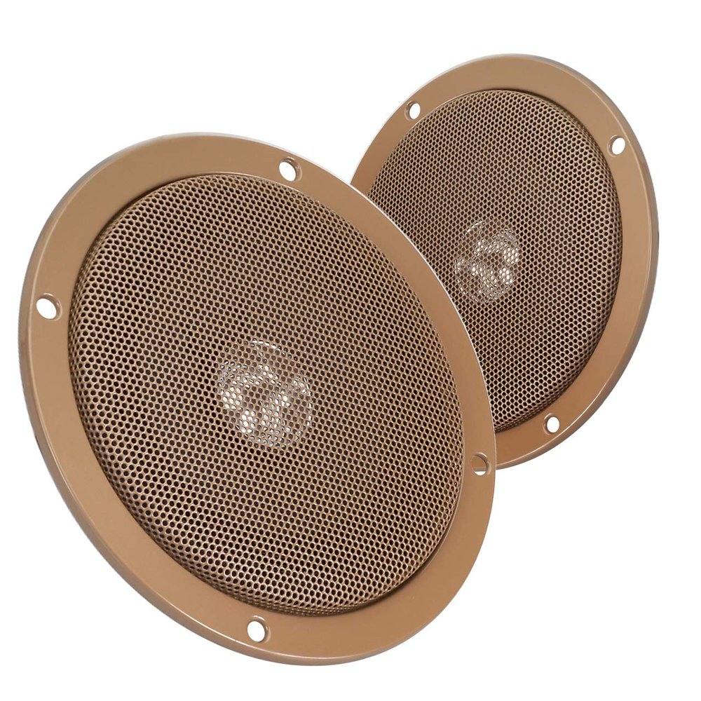 Magnadyne 5 inch Dual Cone Slim Mount Speakers for RV, Car, & Home (Gold)