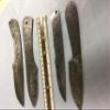 4 pieces set of 8 and 7.5 inches long hand forged Damascus steel blank blade skinning knife set, 3 to 4 inches cutting edge, compact pocket knife blanks, knife making supplies view 1