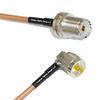 1 Foot RG400 Silver Plated UHF Female Bulkhead to UHF Male Angle RF Coaxial Cable view 1