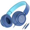 AILIHEN C8 Headphones Wired, On-Ear Headphones with Microphone and Volume Control, Corded 3.5mm Headset for Boys Girl School Smartphones Chromebook Laptop Computer Tablets Airplane Travel (Indigo) view 1