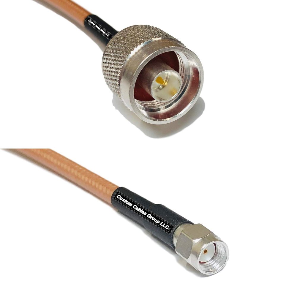 3 feet RG400 Silver Plated N Male to RP-SMA Male RF Coaxial Cable