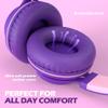 AILIHEN C8 Girls Headphones, On-Ear Headphones Wired with Microphone and Volume Control Foldable Corded Stereo 3.5mm Headset for Girls School Chromebook Laptop Computer PC Tablets Travel (Purple Pink) view 3
